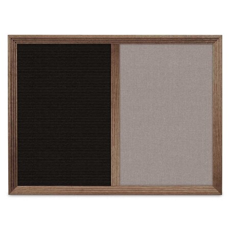 United Visual Products Enclosed Corkboard, 1 Door, 60"x36", 4" Fra, UV3417-BLACK-BLSPRU UV3417-BLACK-BLSPRU